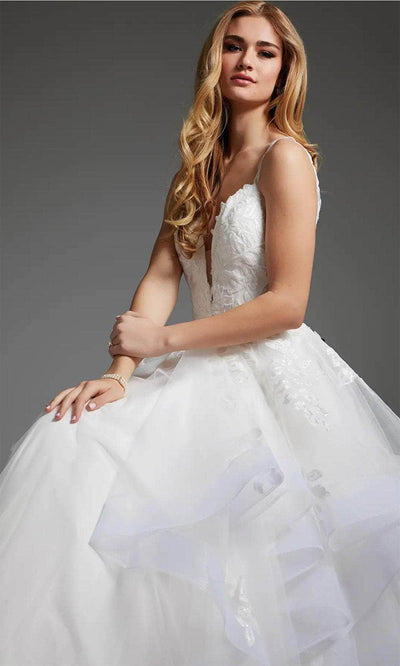 Jovani JB41002 - Sleeveless Bridal Gown with Sequin Appliques - Prom