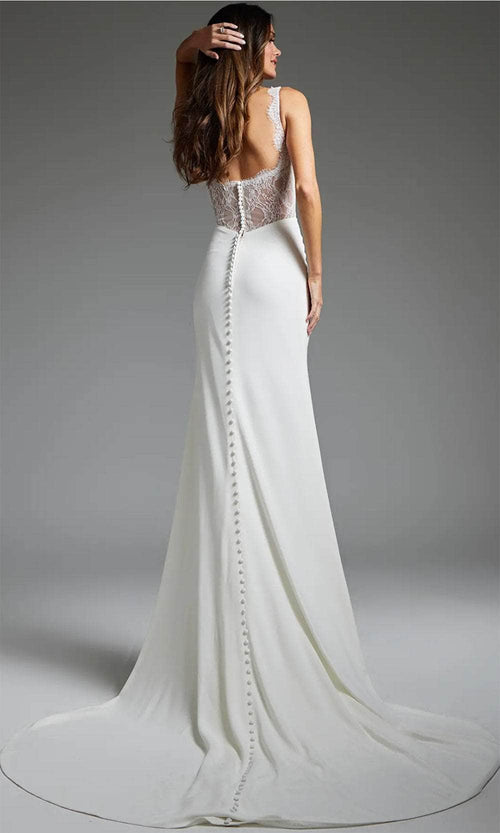 Jovani JB42222 - Lace Square Back Bridal Gown - Prom