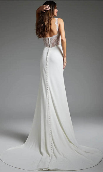 Jovani JB42222 - Lace Square Back Bridal Gown - Prom