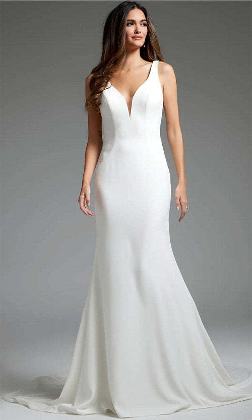 Jovani JB42222 - Lace Square Back Bridal Gown - Prom