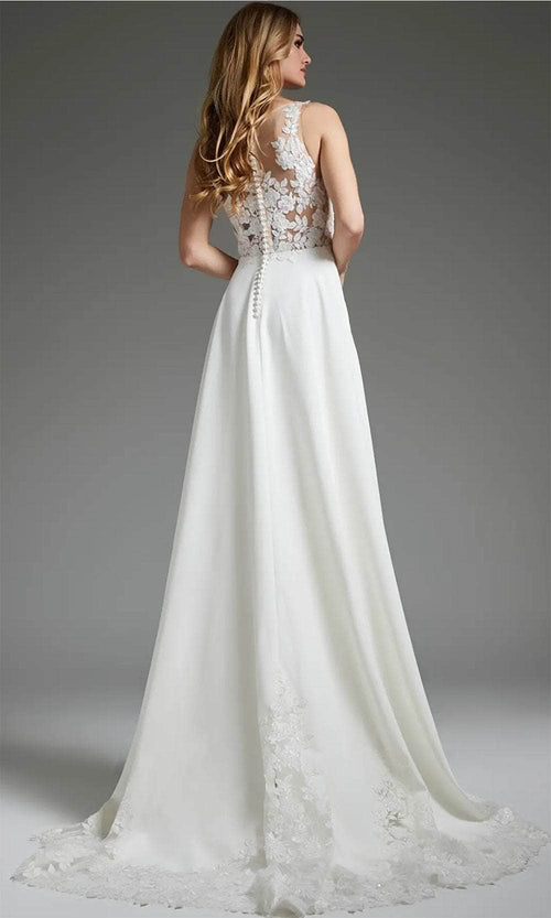 Jovani JB42294 - Beaded Lace Illusion Back Bridal Gown - Prom