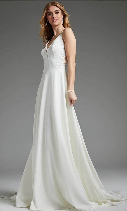 Jovani JB42294 - Beaded Lace Illusion Back Bridal Gown - Prom