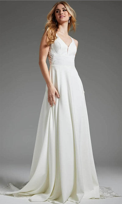 Jovani JB42294 - Beaded Lace Illusion Back Bridal Gown - Prom
