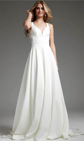 Jovani JB42294 - Beaded Lace Illusion Back Bridal Gown - Prom