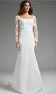 Jovani JB42297 - Square Neck Bridal Gown with Leaf Appliques - Prom