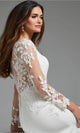 Jovani JB42297 - Square Neck Bridal Gown with Leaf Appliques - Prom