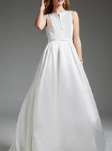 Jovani JB42319 - Jewel Neck Bridal Gown with Front Keyhole Detail