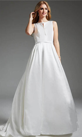 Jovani JB42319 - Jewel Neck Bridal Gown with Front Keyhole Detail