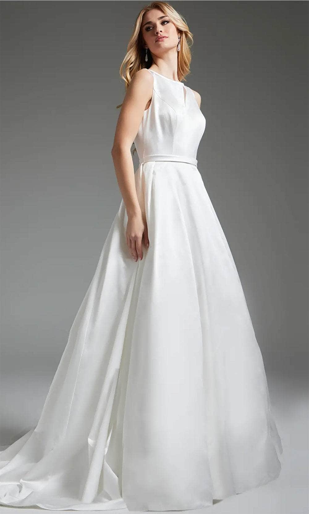 Jovani JB42319 - Jewel Neck Bridal Gown with Front Keyhole Detail - Prom
