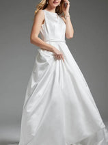 Jovani JB42319 - Jewel Neck Bridal Gown with Front Keyhole Detail