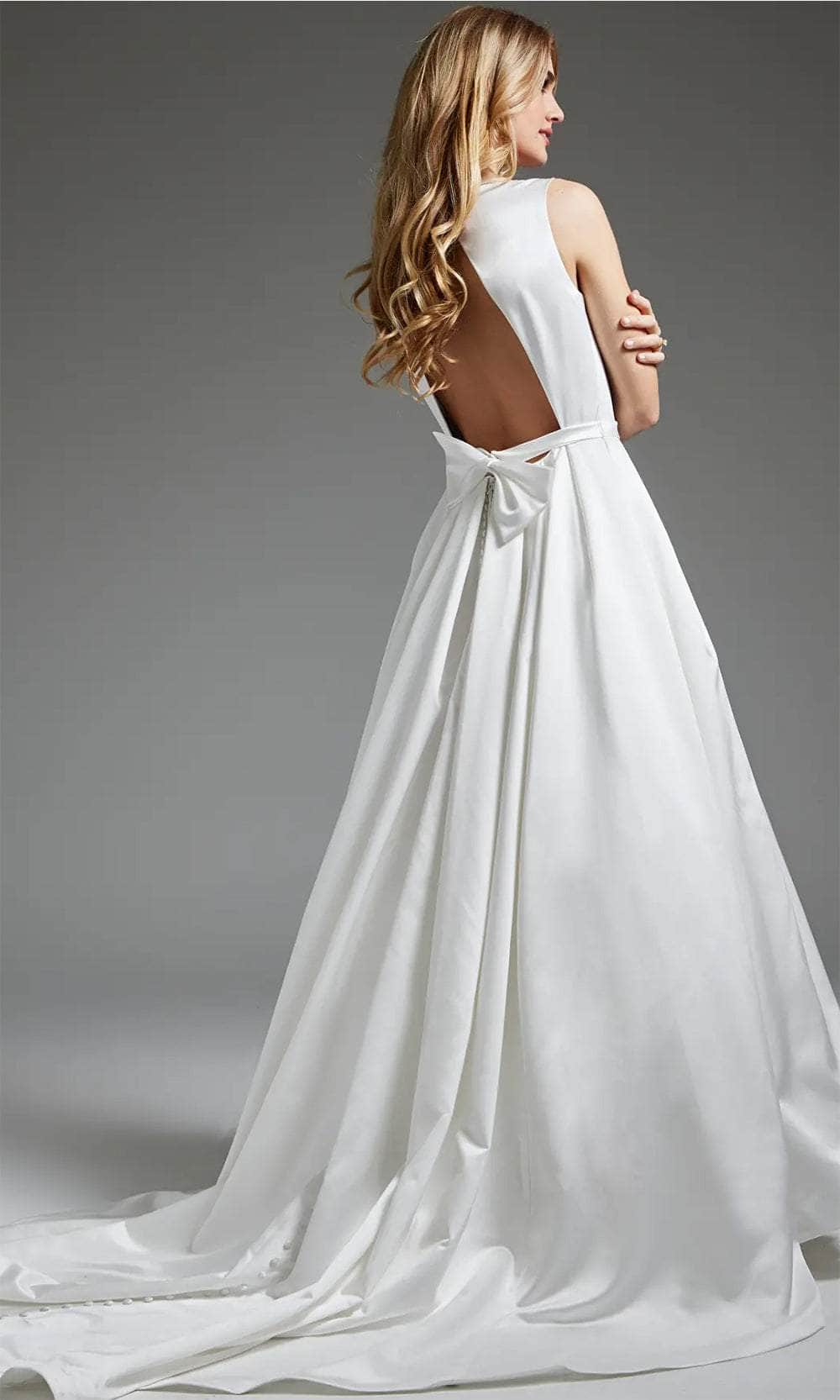Jovani JB42319 - Jewel Neck Bridal Gown with Front Keyhole Detail - Prom