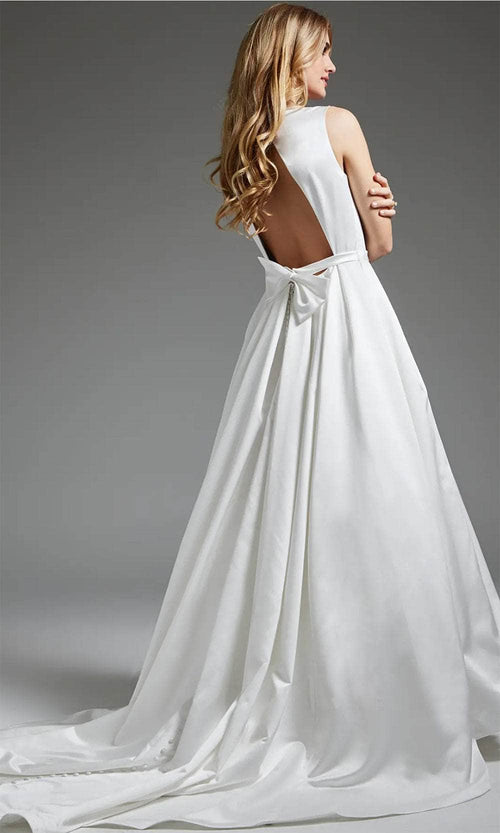 Jovani JB42319 - Jewel Neck Bridal Gown with Front Keyhole Detail - Prom