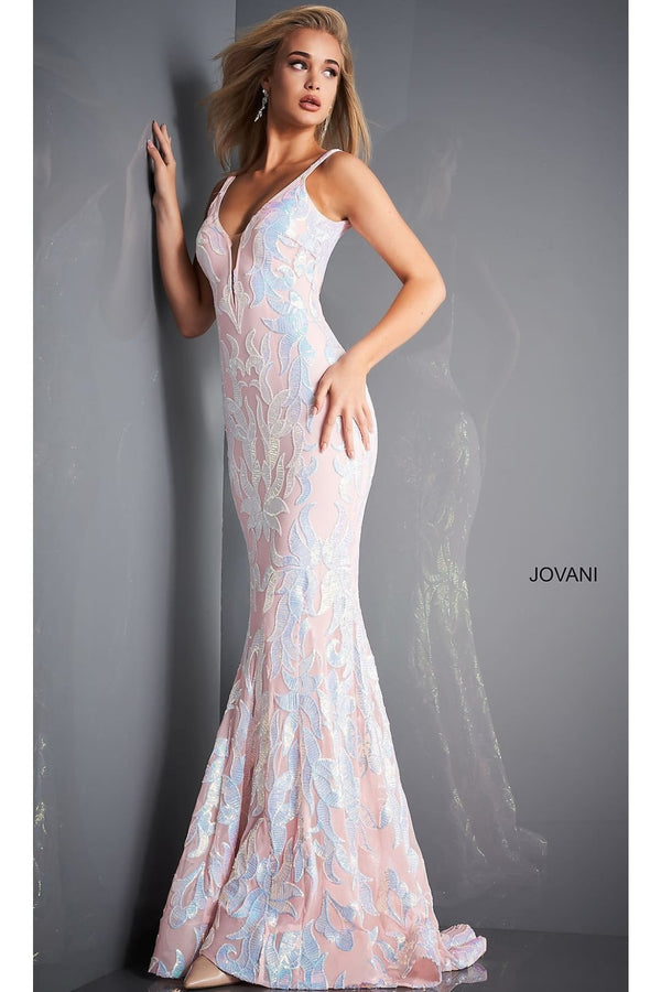 Jovani-Jovani Long Designer Prom Dress with Sequins
