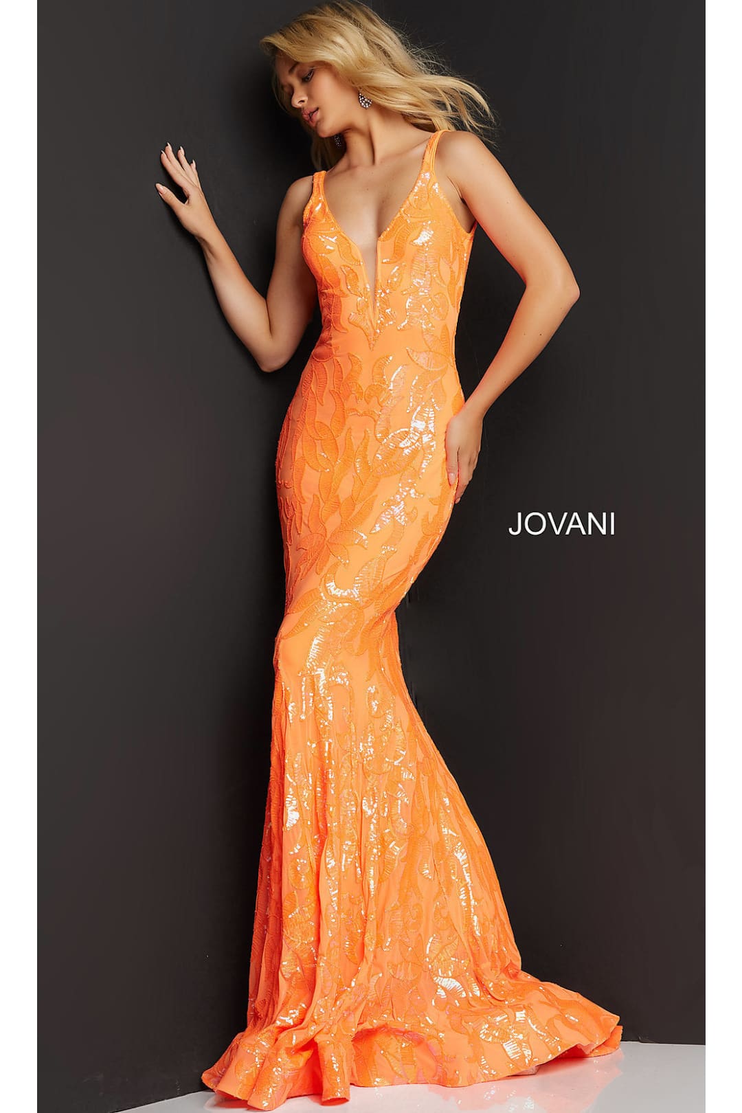 Jovani-Jovani Long Designer Prom Dress with Sequins