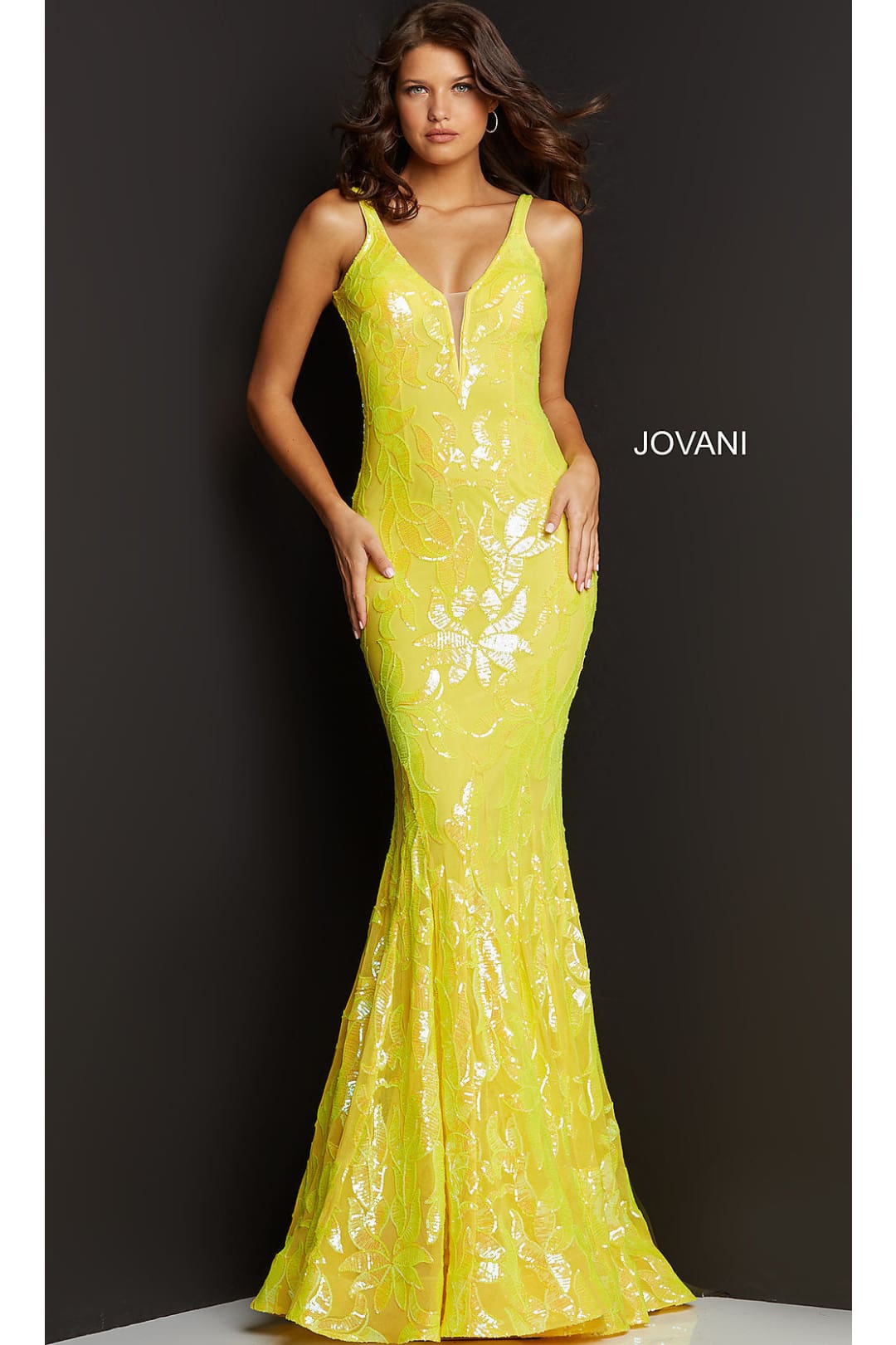 Jovani-Jovani Long Designer Prom Dress with Sequins