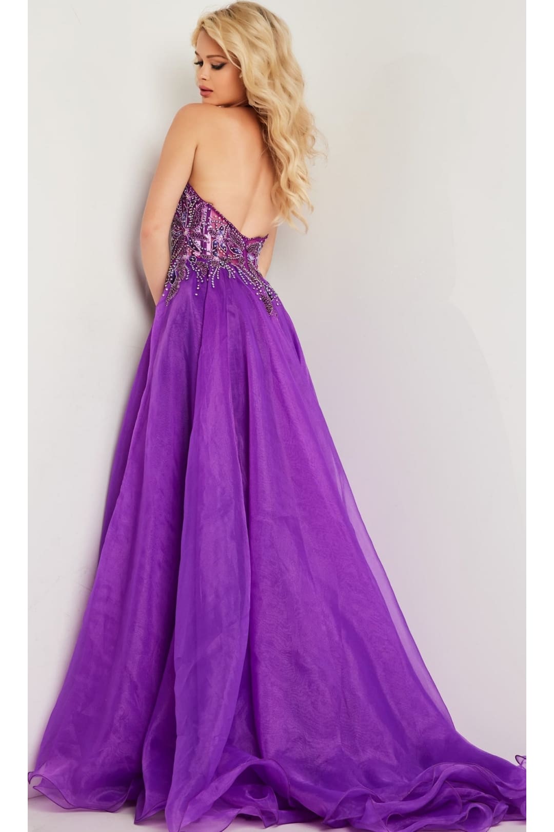 Jovani Long Organza Halter Prom Ball Gown 25964 - Apparel & Accessories > Clothing > Dresses