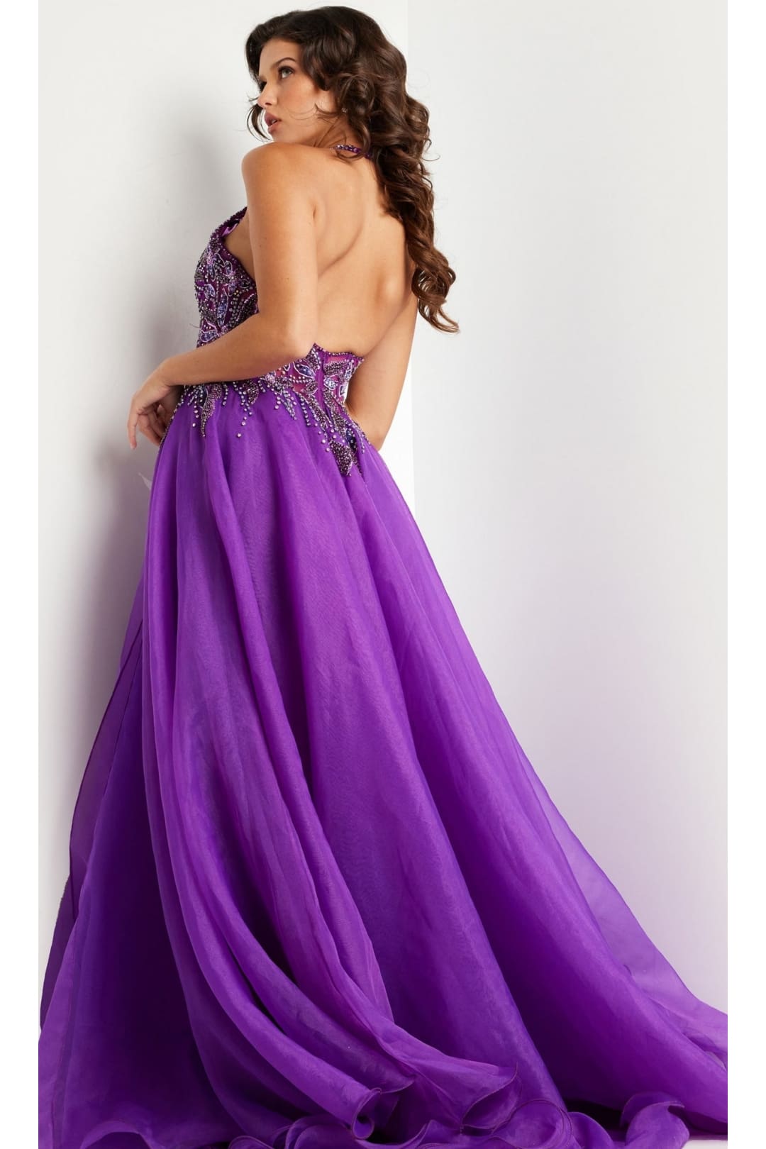 Jovani Long Organza Halter Prom Ball Gown 25964 - Apparel & Accessories > Clothing > Dresses