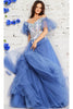 Jovani Long Periwinkle A-Line Prom Dress 24575 - Prom