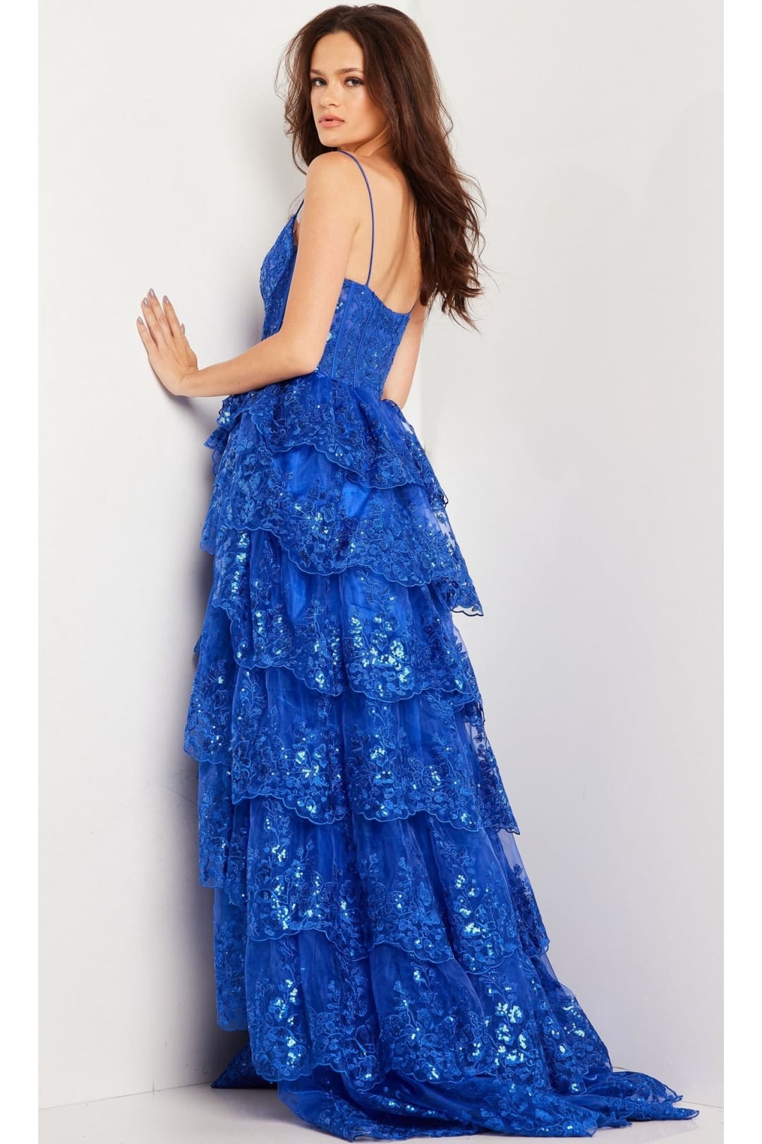 Jovani Long Ruffled Prom Ball Gown 38144 - Prom