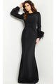 Jovani Long Sleeve Long Black Formal Dress 25898 - Black / 00 - Apparel & Accessories > Clothing > Dresses