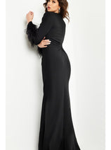 Jovani Long Sleeve Long Black Formal Dress 25898