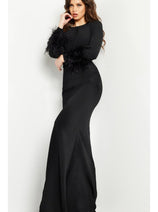 Jovani Long Sleeve Long Black Formal Dress 25898