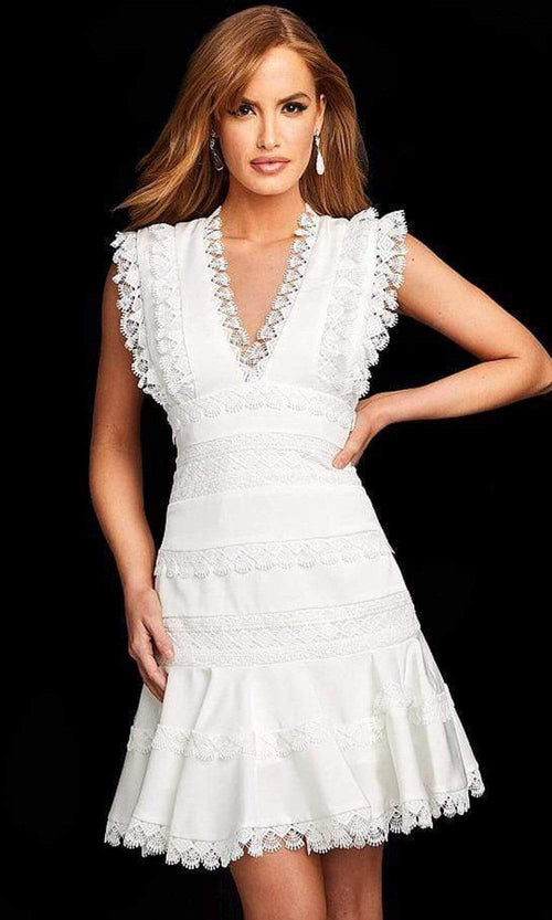 Jovani - M02856 V-Neck A-Line Gown - Prom