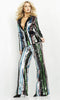 Jovani M02942 - Long Sleeve Blazer Sequin Pantsuit - Prom