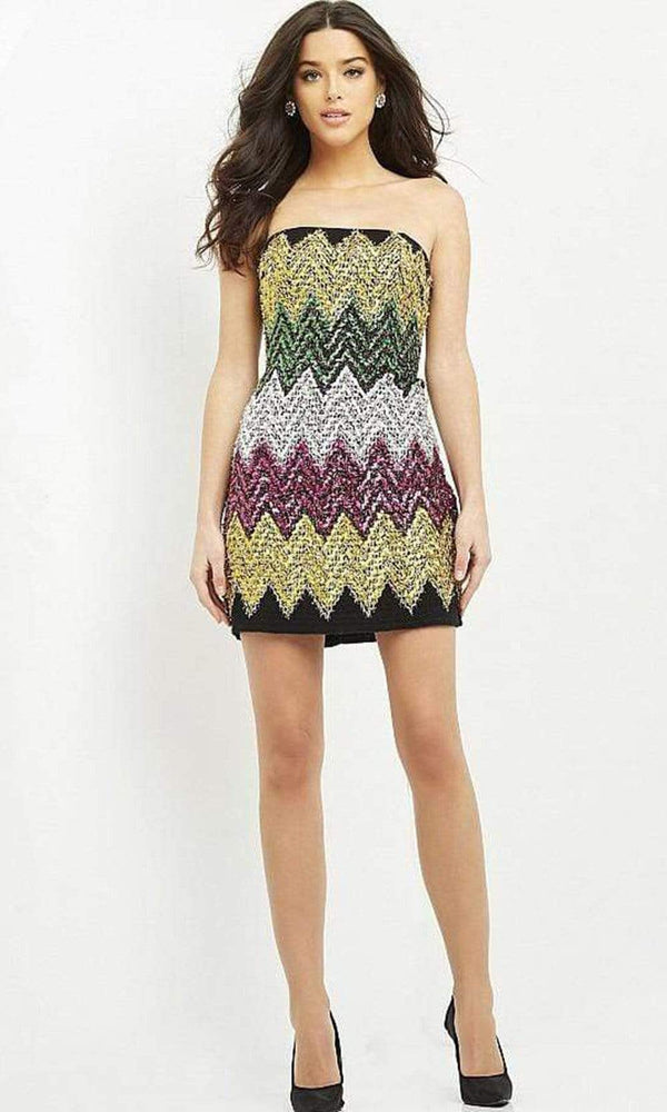 Jovani M05036 - Colorful Dress with Zigzag Embellishments - Prom