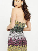 Jovani M05036 - Colorful Dress with Zigzag Embellishments