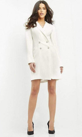 Jovani M1265 - Mini Dress with V-Neck and Collar