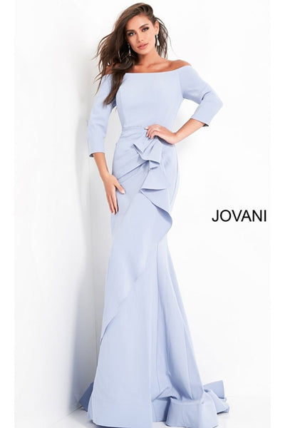 Jovani Mother-of-the-Bride Long Formal Dress 00446 - Light Blue / Apparel & Accessories > Clothing > Dresses