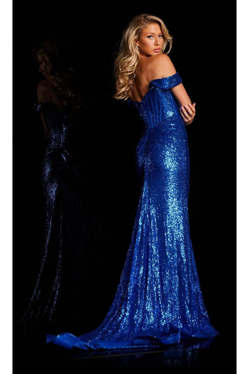 Jovani Off-Shoulder Long Sequin Prom Dress 26172 - Prom