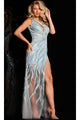Jovani One-Shoulder Cut-Out Long Prom Dress 22702 - Light Blue / Prom