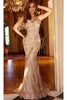 Jovani One-Shoulder Glitter Long Prom Dress 02445 - Cafe / Prom