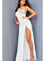 Jovani One-Shoulder Long Prom Dress 09045