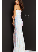 Jovani One-Shoulder Long Sequin-Print Prom Dress