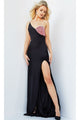 Jovani One-Shoulder Two-Tone Long Prom Dress 09021 - Black/Pink / Apparel & Accessories > Clothing > Dresses