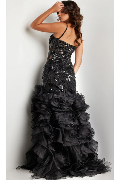 Jovani Organza-Ruffle Long Sequin Prom Dress 38358 - Apparel & Accessories > Clothing > Dresses