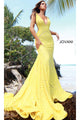Jovani Plus-Size Mermaid Prom Dress with Sequins - Bright Yellow / 16 - Prom