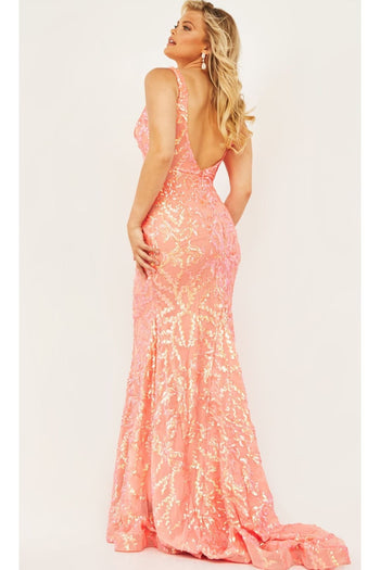 Jovani Plus-Size Sequin Prom Dress with Train - Prom