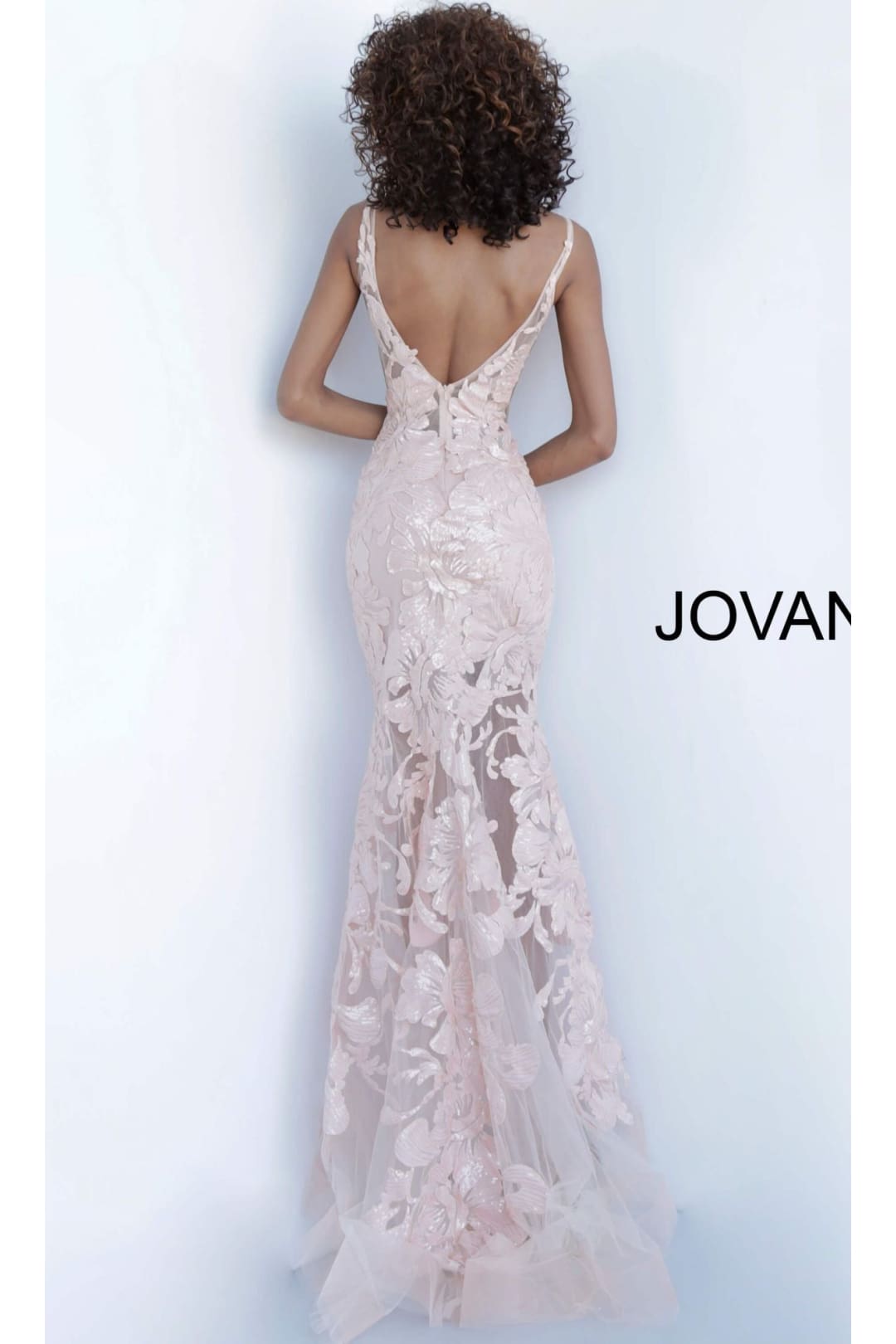 Jovani Plus-Size Sheer Prom Dress with Sequins - Prom