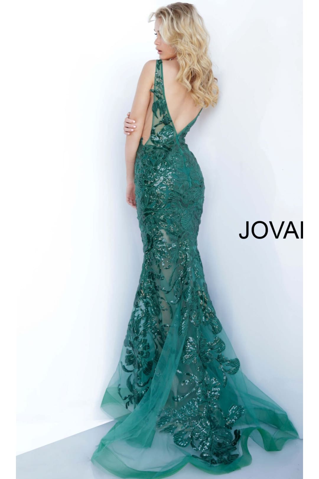 Jovani Plus-Size Sheer Prom Dress with Sequins - Prom