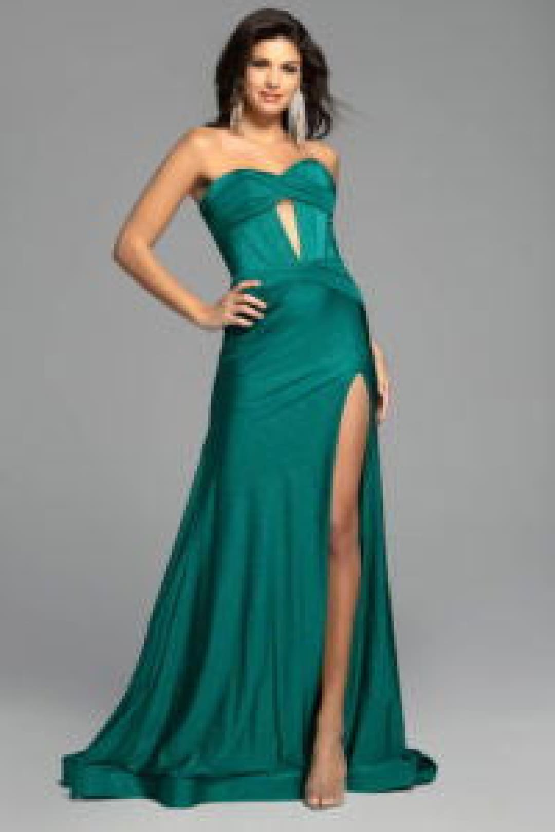 Jovani Prom Dress Strapless Cut-Out Glitter Long Evening Gown 43419 - Apparel & Accessories > Clothing > Dresses