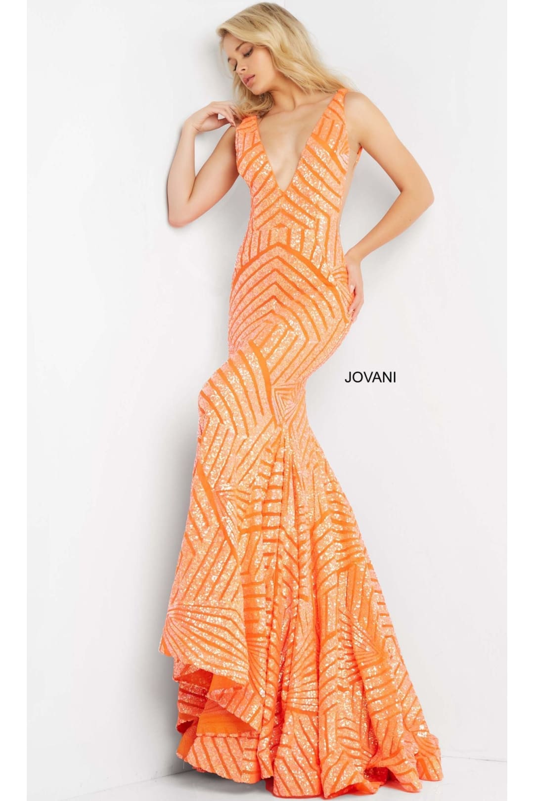 Jovani Prom Dress with Striped Sequin Pattern - Apparel & Accessories > Clothing > Dresses