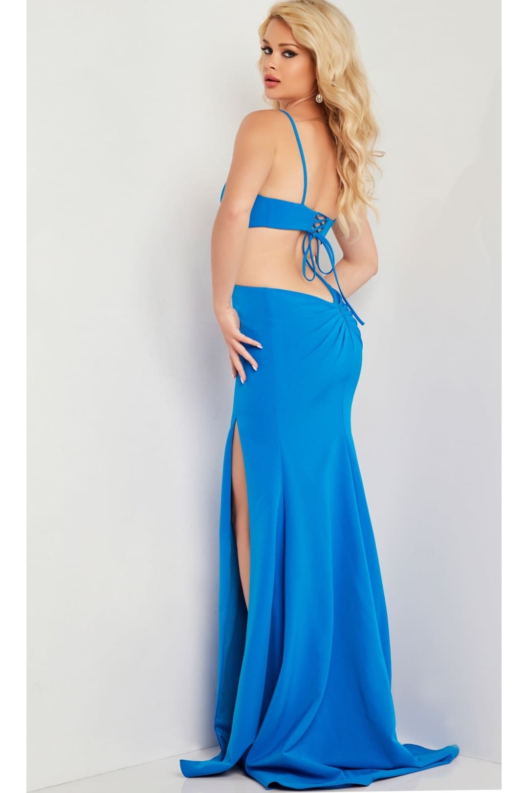 Jovani Royal Blue Long Cut-Out Prom Dress 23829 - Prom