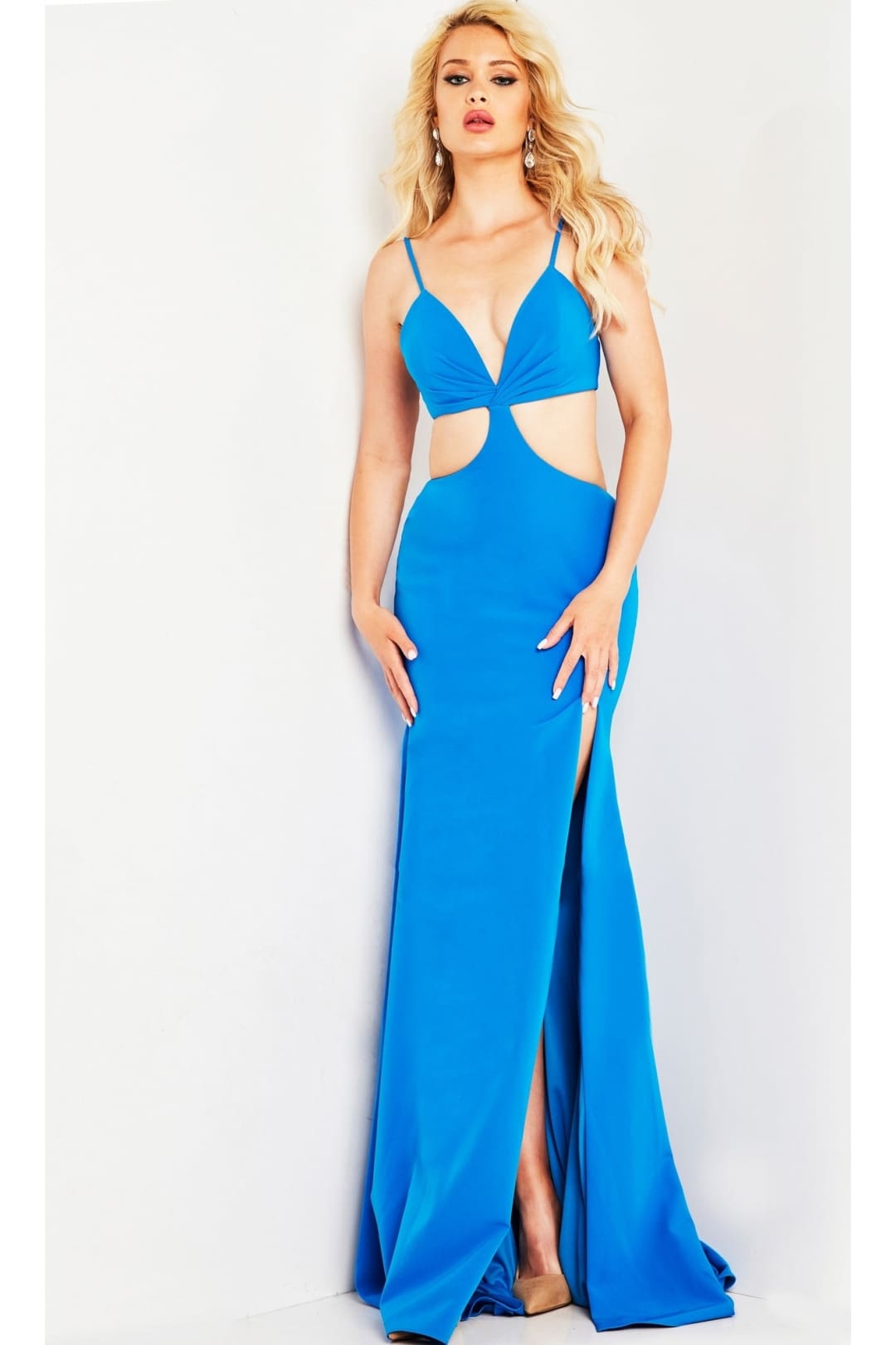 Jovani Royal Blue Long Cut-Out Prom Dress 23829 - Royal / Prom