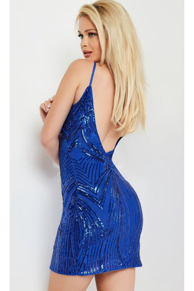 Jovani Royal Blue Short Sequin Party Dress 36783 - Apparel & Accessories > Clothing > Dresses
