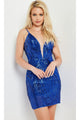 Jovani Royal Blue Short Sequin Party Dress 36783 - Apparel & Accessories > Clothing > Dresses
