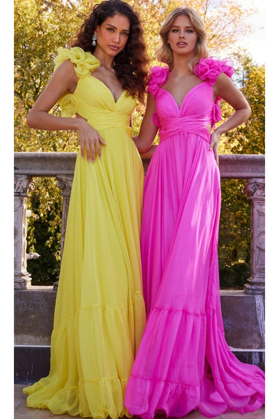 Jovani Ruffled-Bodice Long Tiered Prom Dress 23322 - Apparel & Accessories > Clothing > Dresses